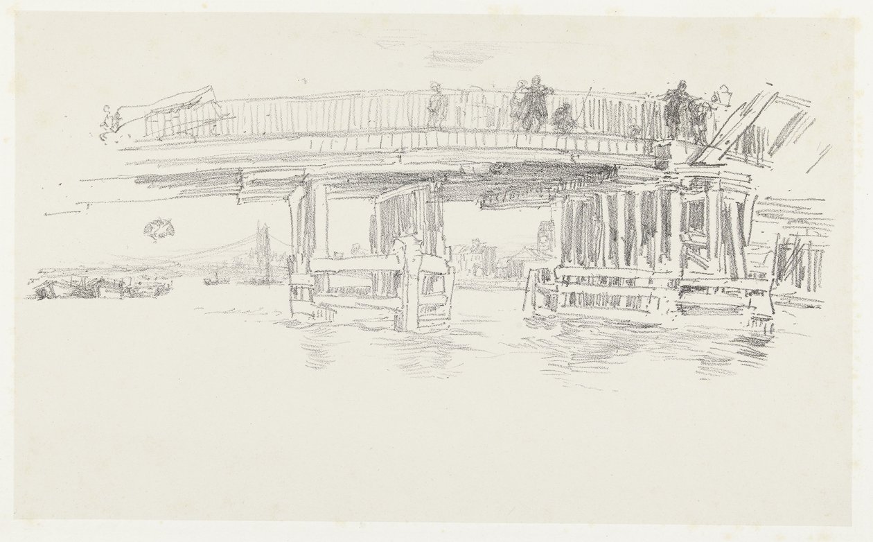 Bro over Themsen Gamle Battersea Bridge av James Abbott McNeill Whistler