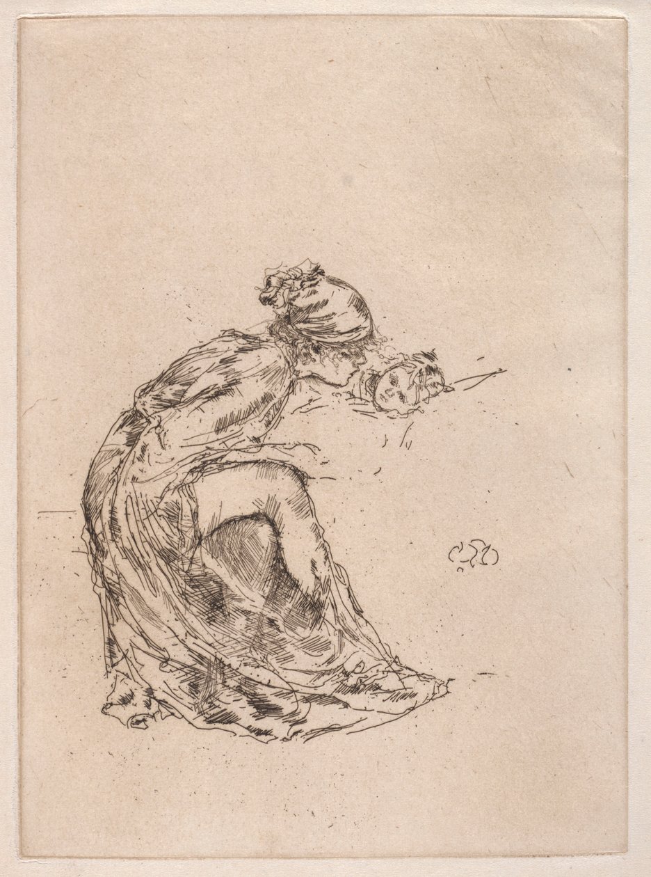 Cameo, nr. 1 mor og barn, ca. 1890-1893. av James Abbott McNeill Whistler