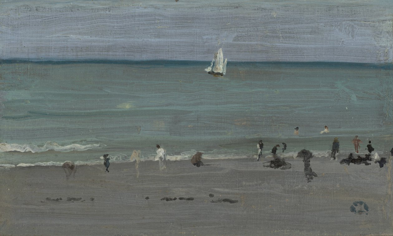 Kystscene, badende, 1884-85 av James Abbott McNeill Whistler