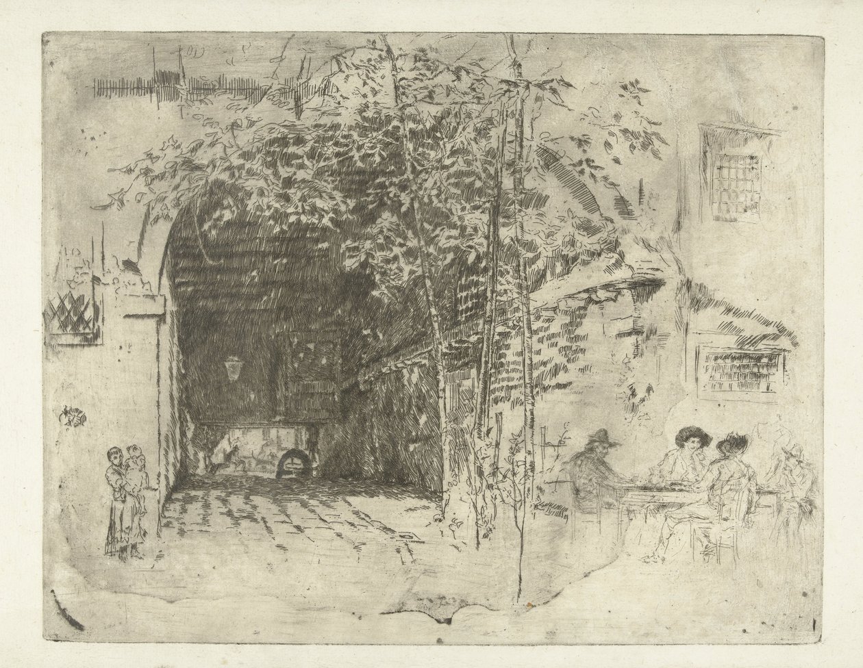 Passasje under et hus i Venezia The Traghetto Venezia: Twelve etchings (serietittel) av James Abbott McNeill Whistler