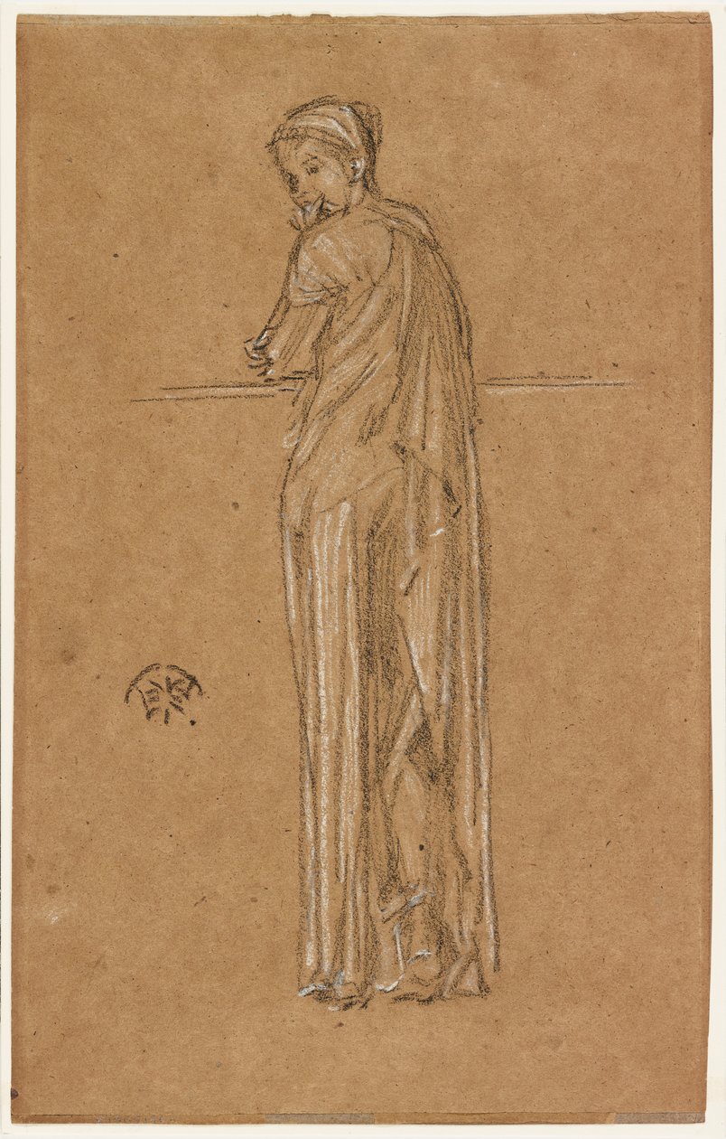 Drapert figur stående, 1870-1873. av James Abbott McNeill Whistler