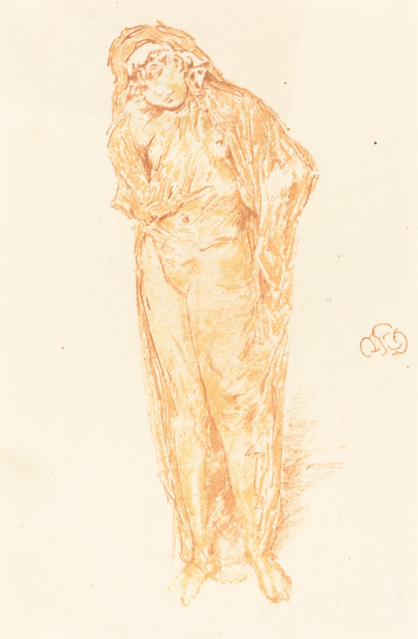 Drapert figur, stående, 1891. av James Abbott McNeill Whistler