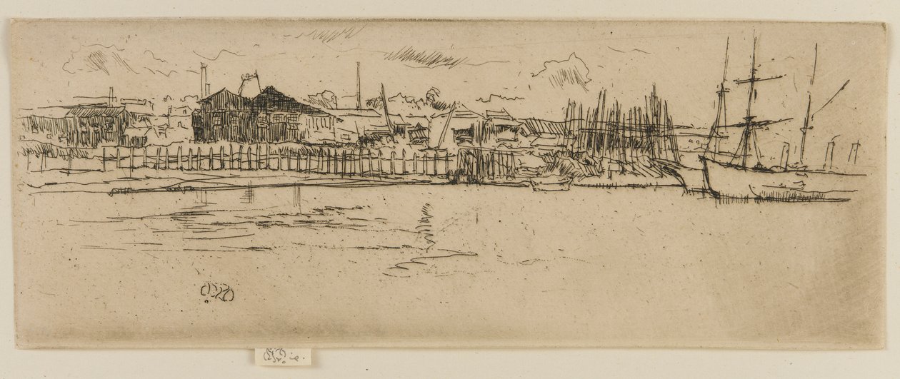 Dry Docks, Southampton, 1887. av James Abbott McNeill Whistler