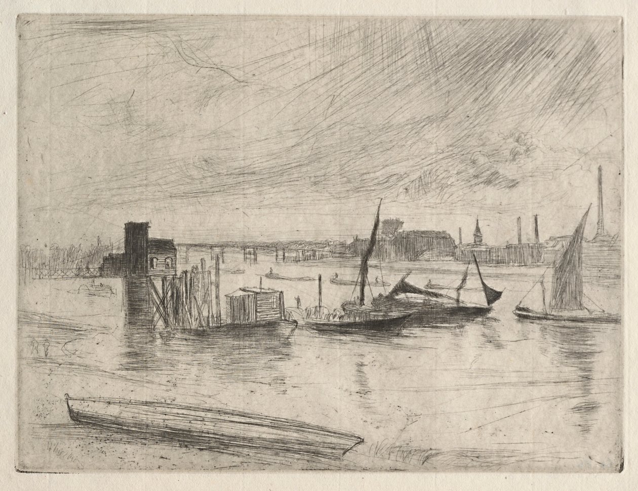 Tidlig morgen Battersea, 1861. av James Abbott McNeill Whistler