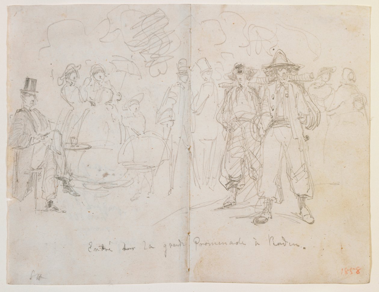 Gikk inn på den store promenaden i Baden, 1858. av James Abbott McNeill Whistler