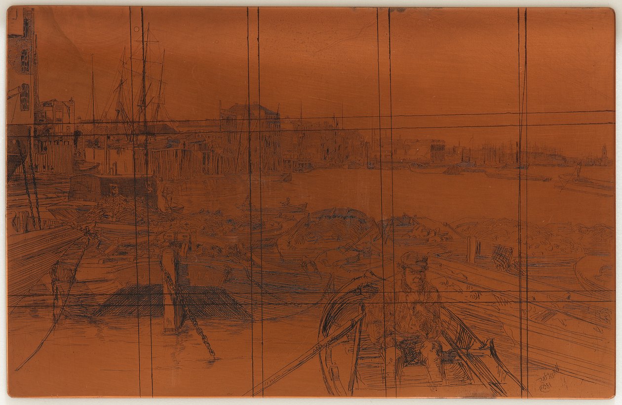 Etseplate: The Pool, 1859. av James Abbott McNeill Whistler