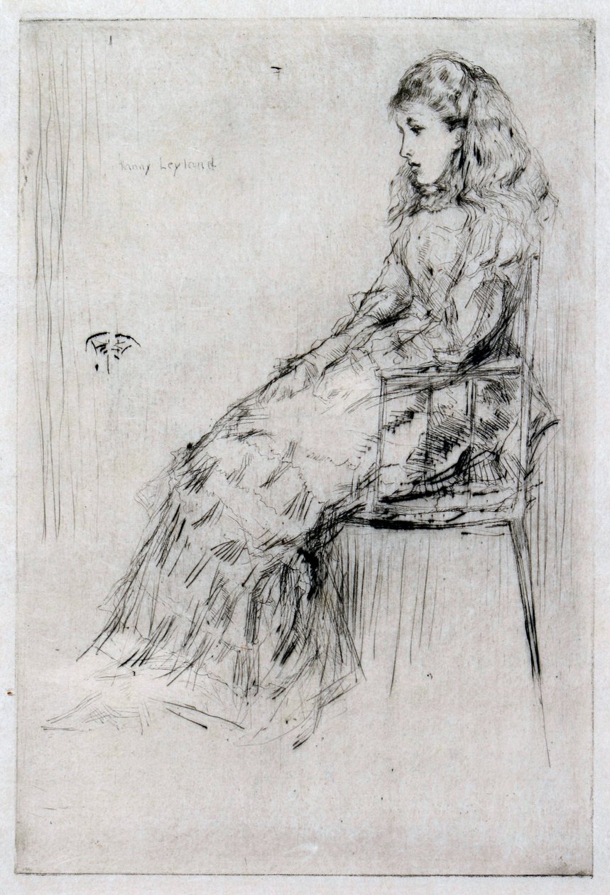 Fanny Leyland, ca. 1874 (tørrpunkt) av James Abbott McNeill Whistler