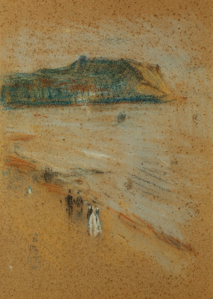 Figurer på en strand nær klipper, ca. 1870-74 av James Abbott McNeill Whistler