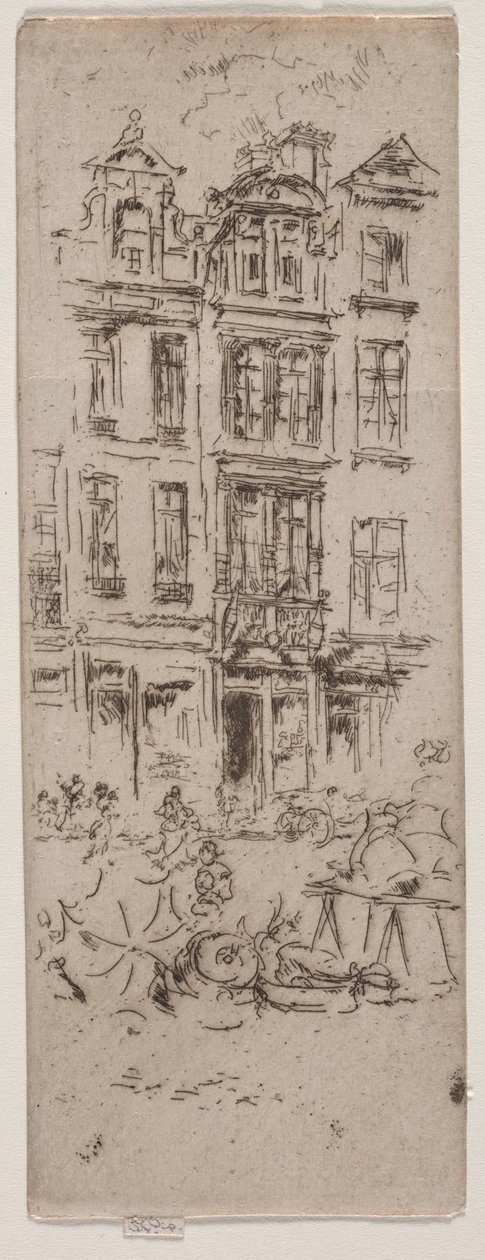 Blomstermarked, Brussel. av James Abbott McNeill Whistler