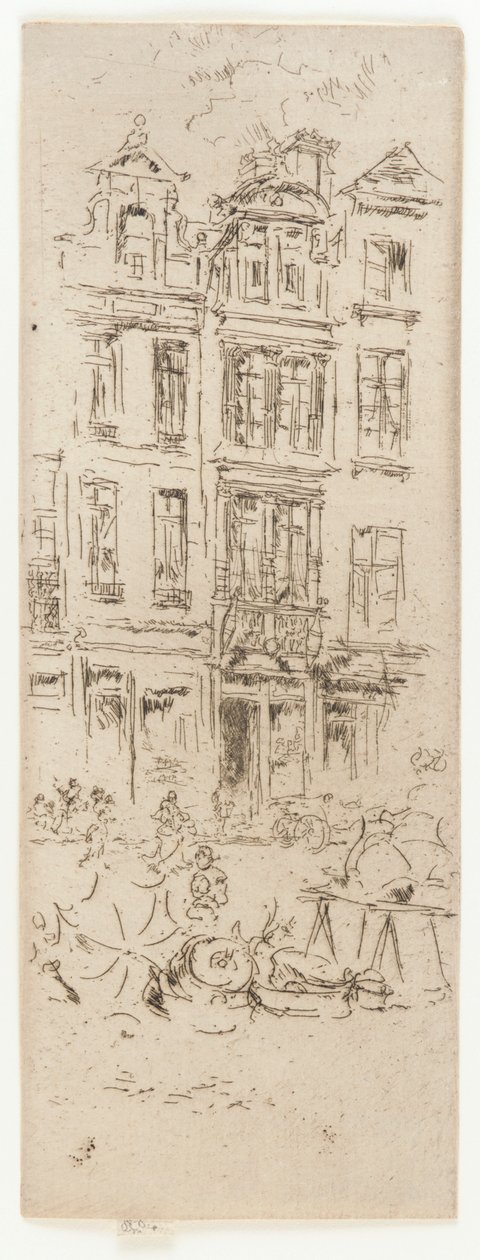 Blomstermarked, Brussel, 1887. av James Abbott McNeill Whistler