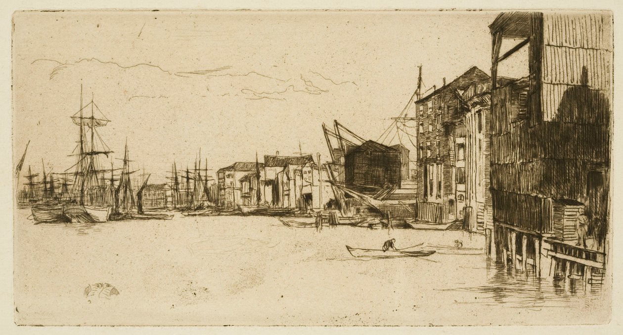 Free Trade Wharf i London av James Abbott McNeill Whistler