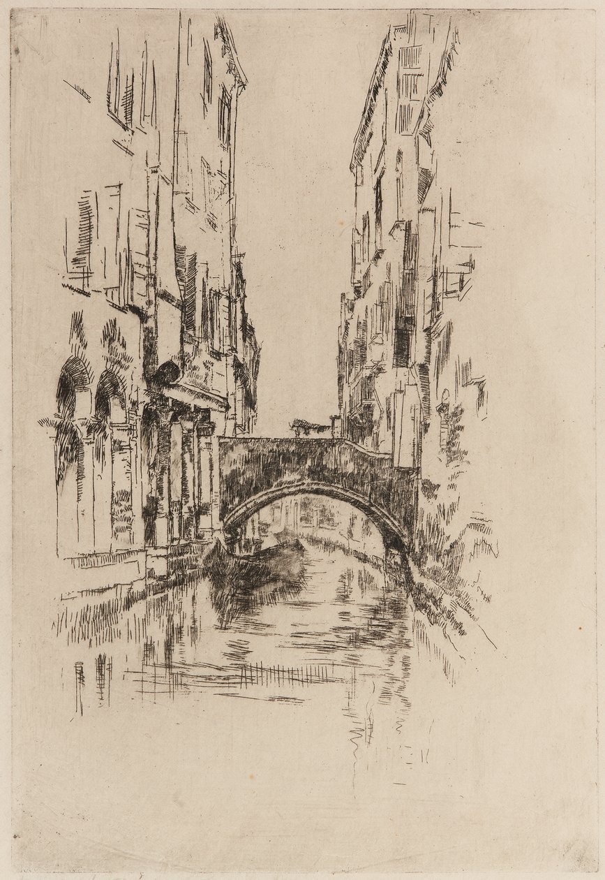 Gondol under en bro, 1879-1880. av James Abbott McNeill Whistler