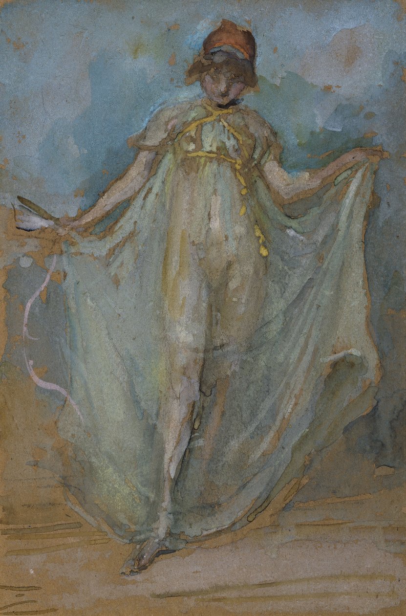 Grønt og gull, danseren, av James Abbott McNeill Whistler