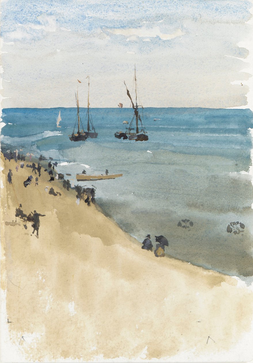 Grønt og sølv -- The Bright Sea, Dieppe av James Abbott McNeill Whistler