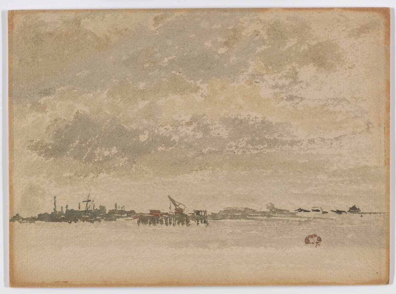 Grå og sølv – Purfleet, 1881-1883. av James Abbott McNeill Whistler