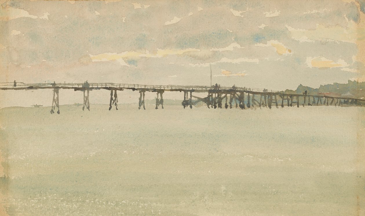 Grey and Silver - Pier, Southend, 1882-1883. av James Abbott McNeill Whistler