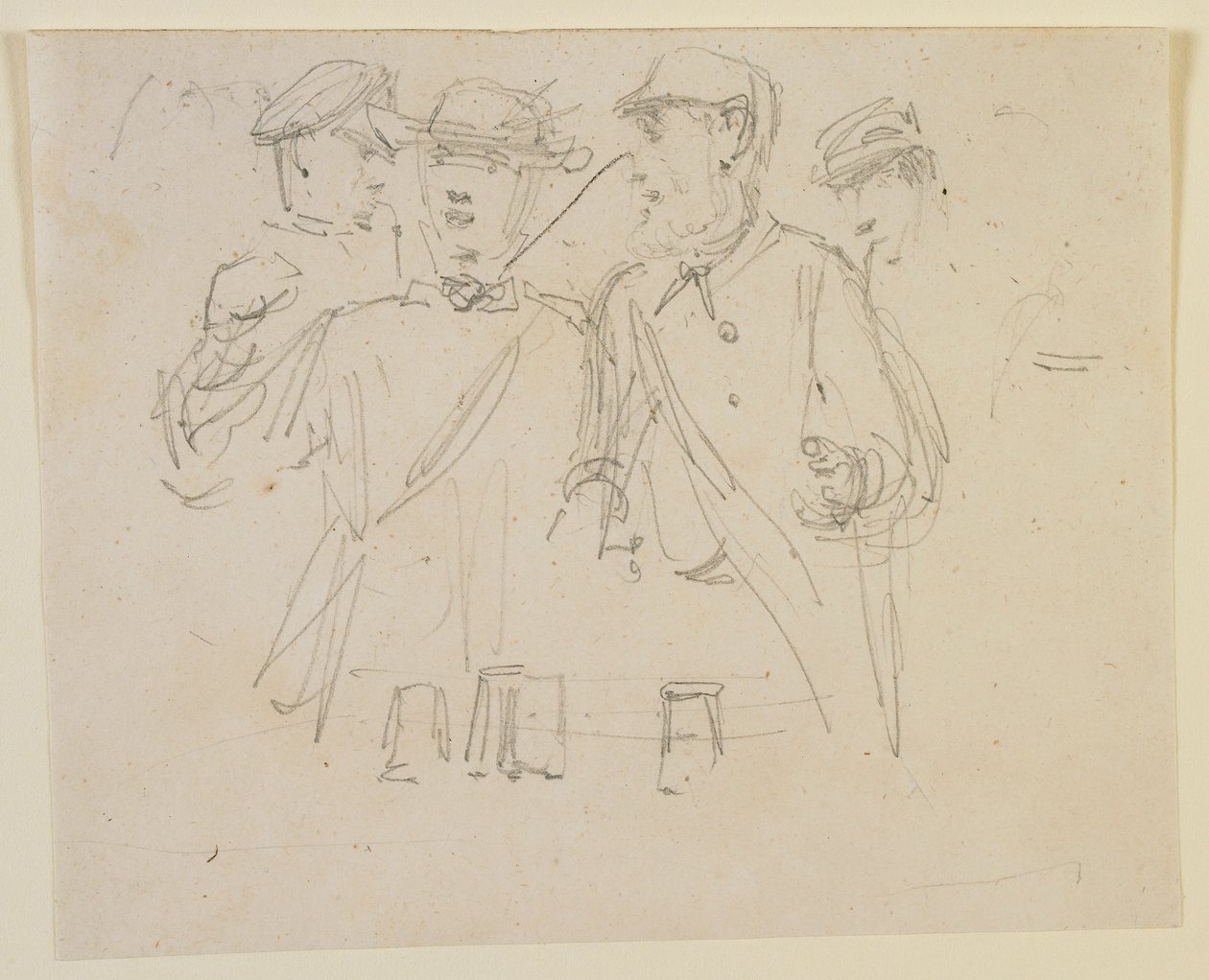 Gruppe på fire menn, 1858. av James Abbott McNeill Whistler