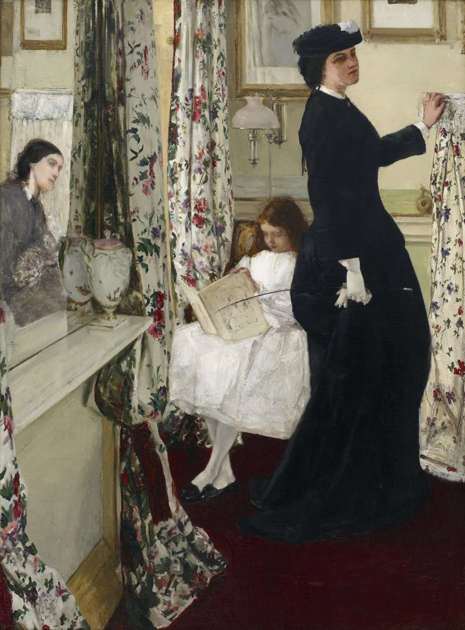 "Harmony in Green and Rose: The Music Room" Maleri av James Abbott McNeill Whistler (1834-1903) 1860 Freer Gallery of Art, Washington USA av James Abbott McNeill Whistler
