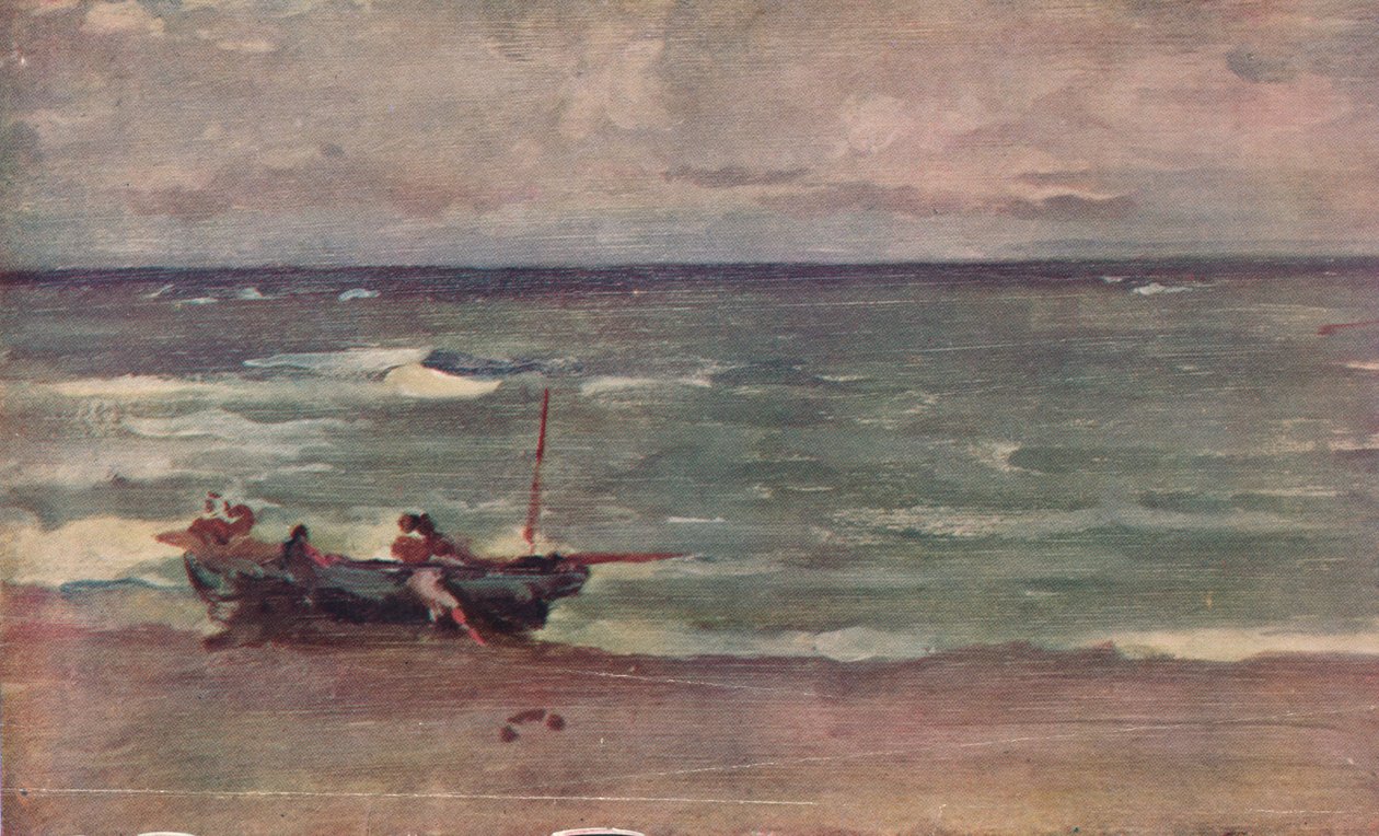 Harmony in Blue and Silver: Beaching The Boat, Etretat, c1897 av James Abbott McNeill Whistler