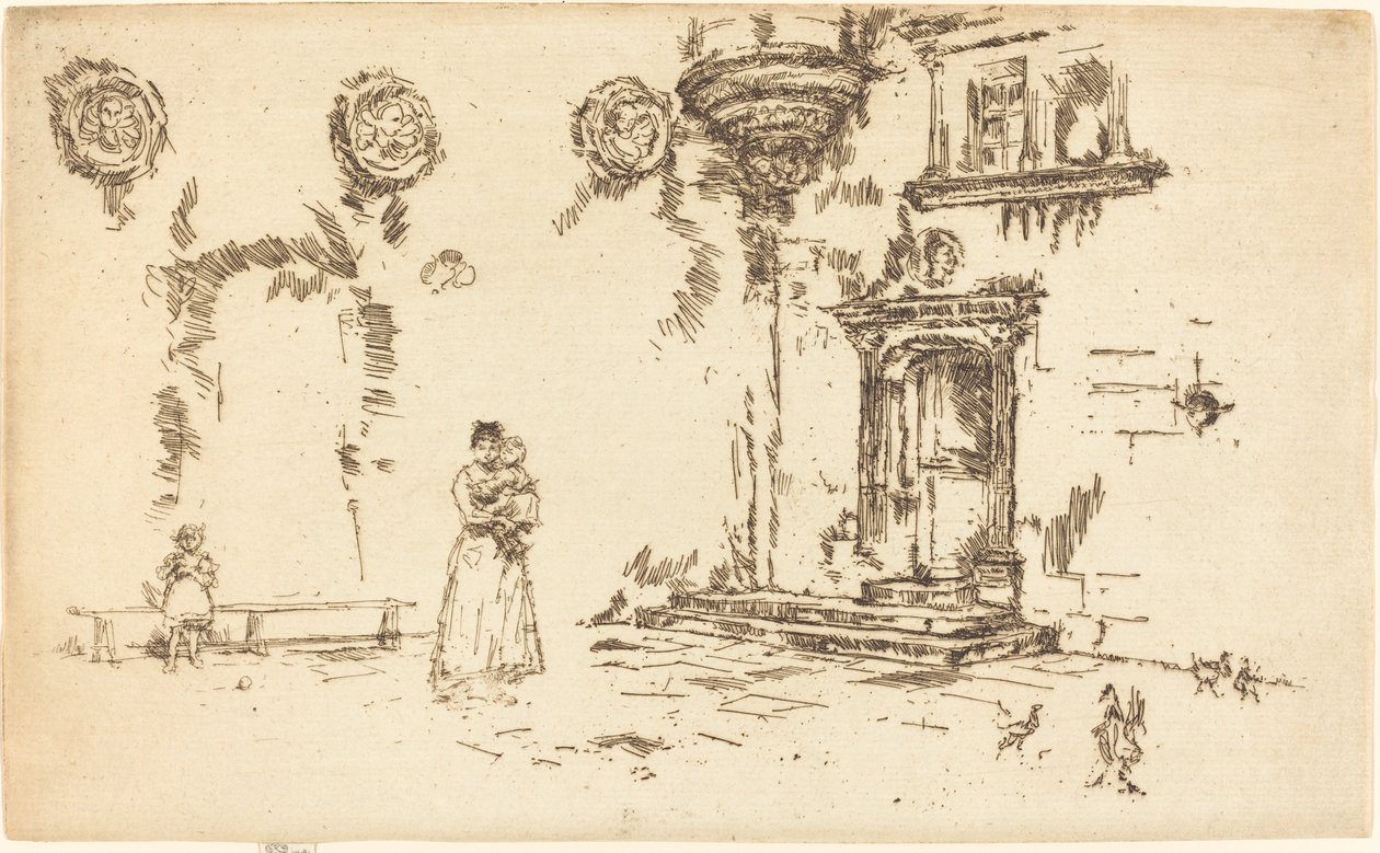 Hotel Lallement, Bourges, 1888. av James Abbott McNeill Whistler