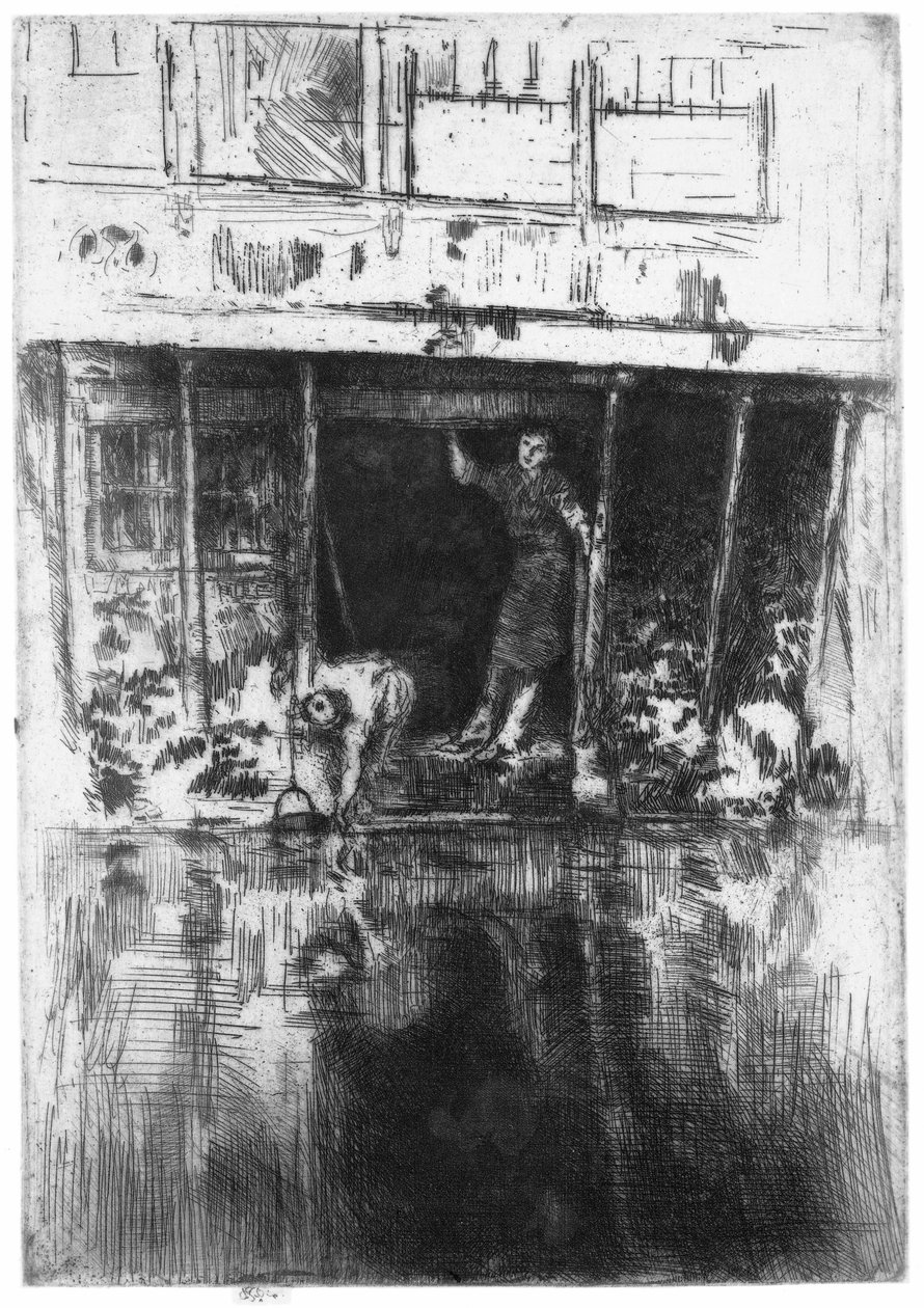 Hus på kanalen i Amsterdam Pjerrot av James Abbott McNeill Whistler