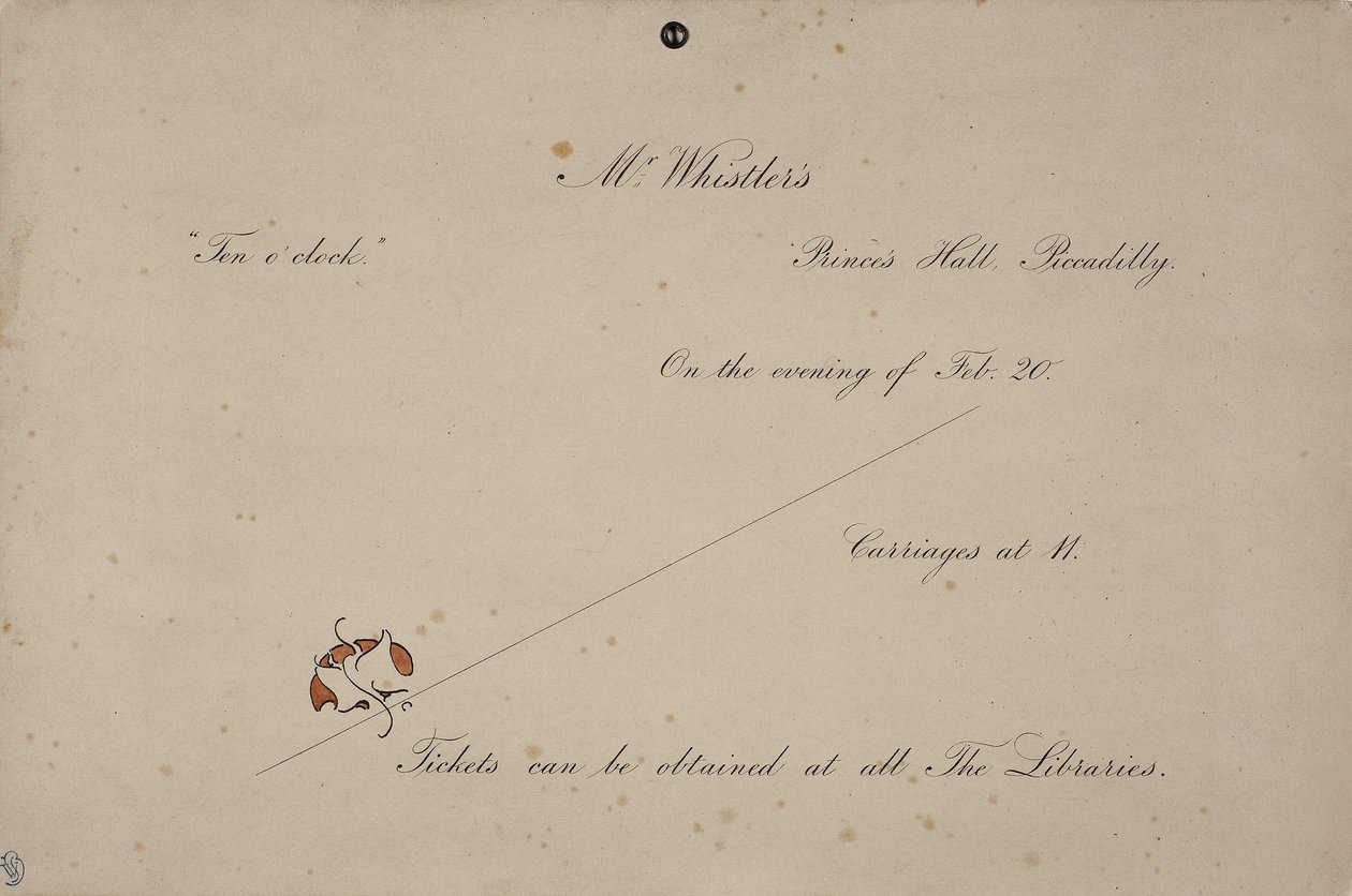 Invitasjon til Mr. Whistlers Ten O"Clock, 1885 av James Abbott McNeill Whistler