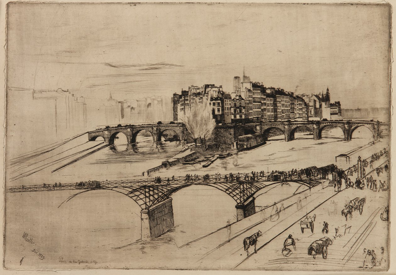 Isle of the City, Paris, 1859. av James Abbott McNeill Whistler