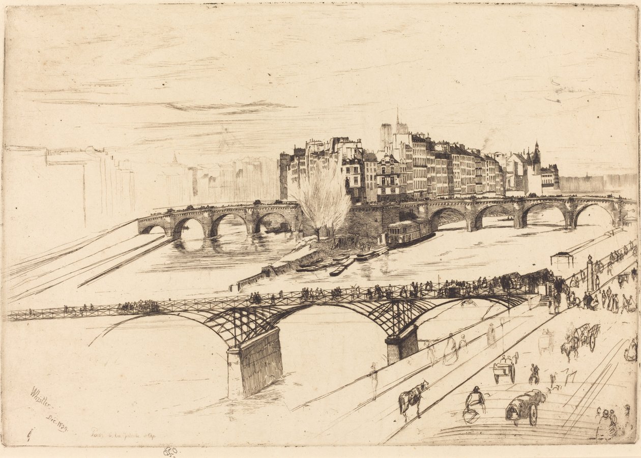 Isle of the City, Paris, 1859. av James Abbott McNeill Whistler