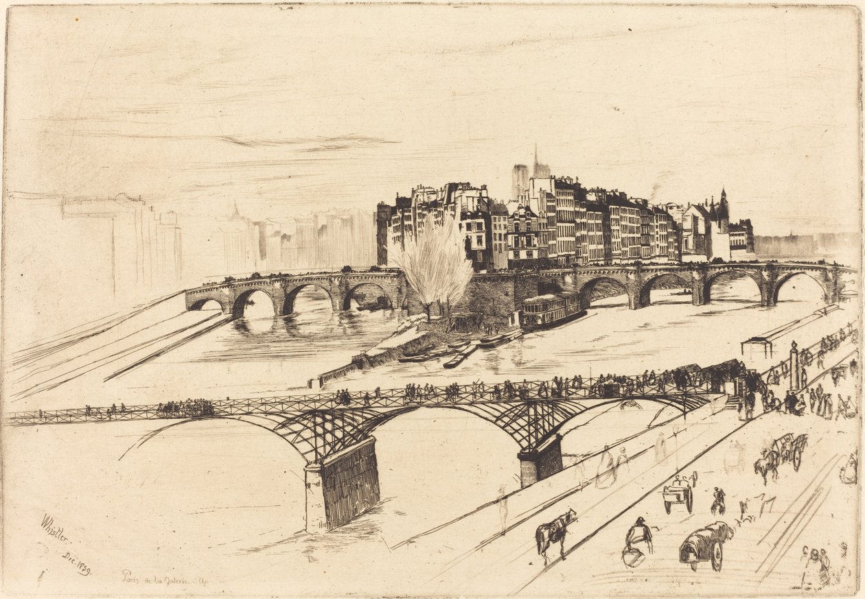 Isle of the City, Paris, 1859. av James Abbott McNeill Whistler