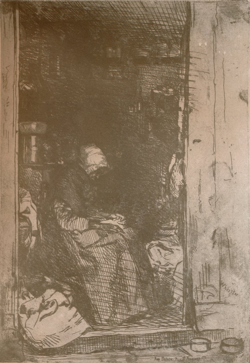 The Raggedy Old Woman, c1858, 1904 av James Abbott McNeill Whistler