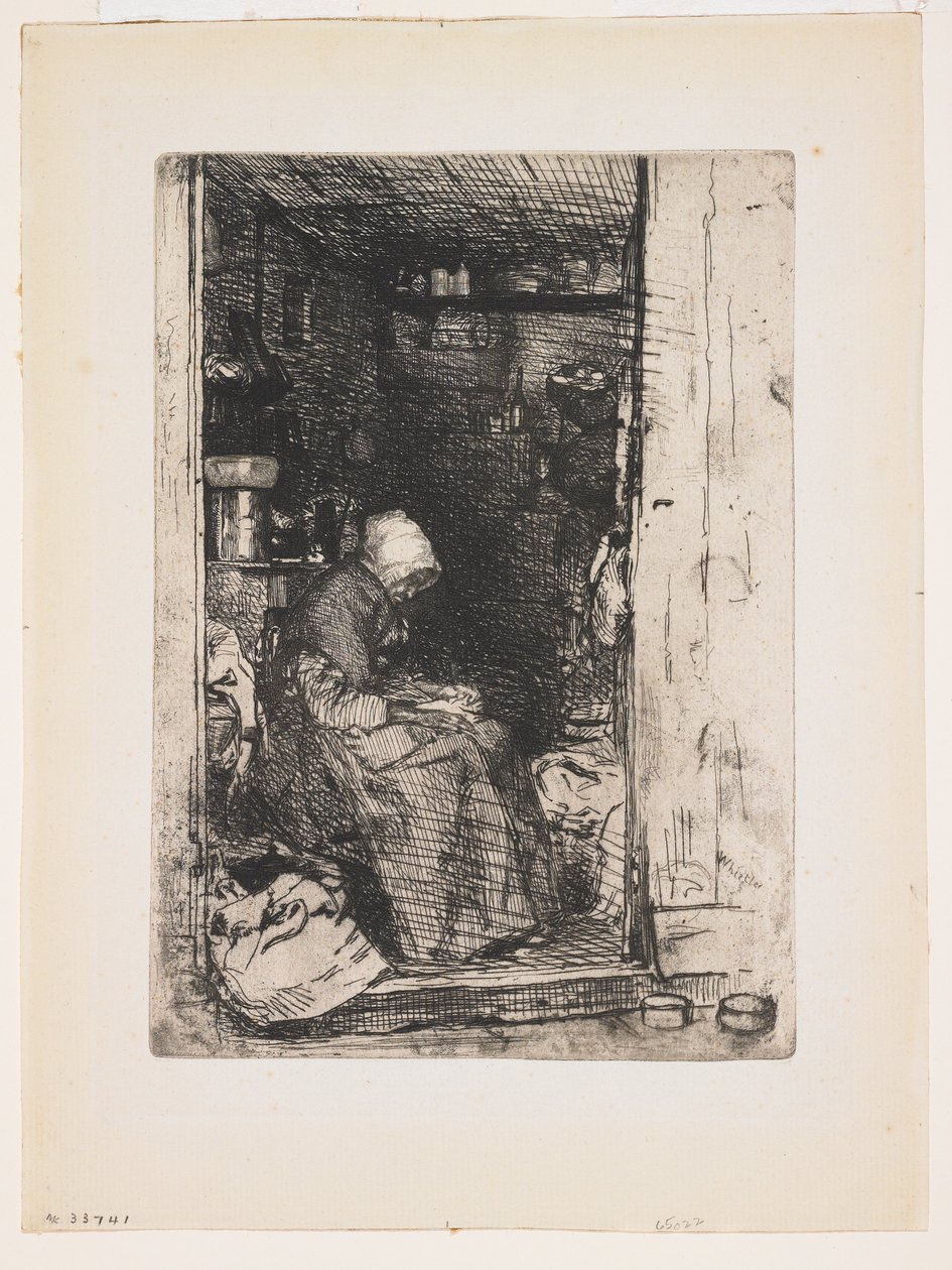 Den gamle fillekvinnen fra Tolv etsninger etter naturen av James Abbott McNeill Whistler
