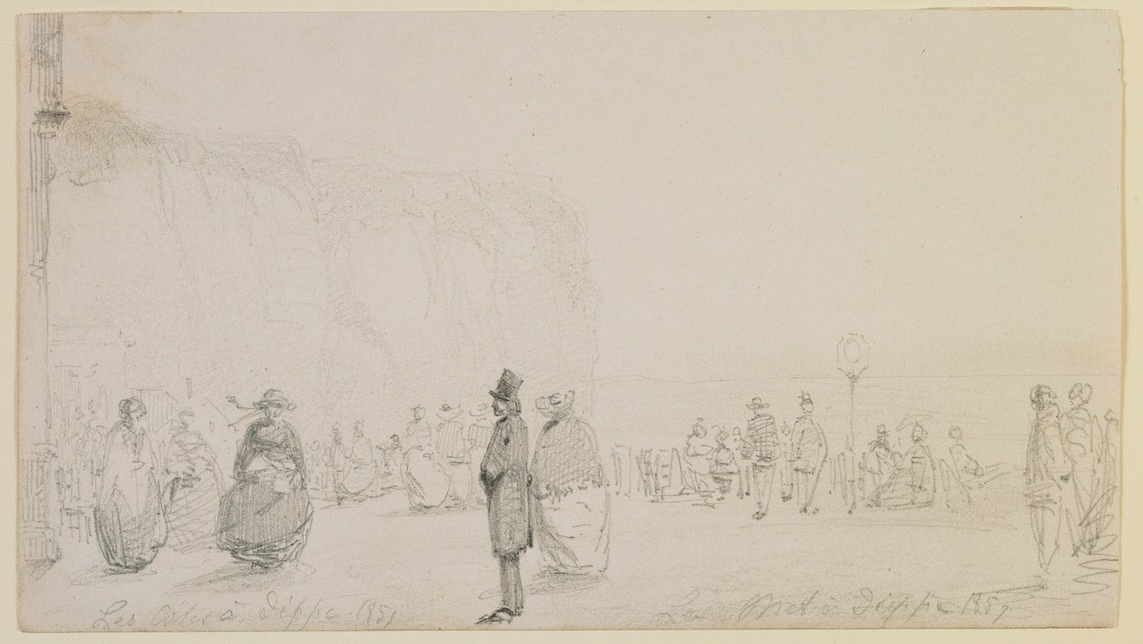 Kystene ved Dieppe, 1857. av James Abbott McNeill Whistler
