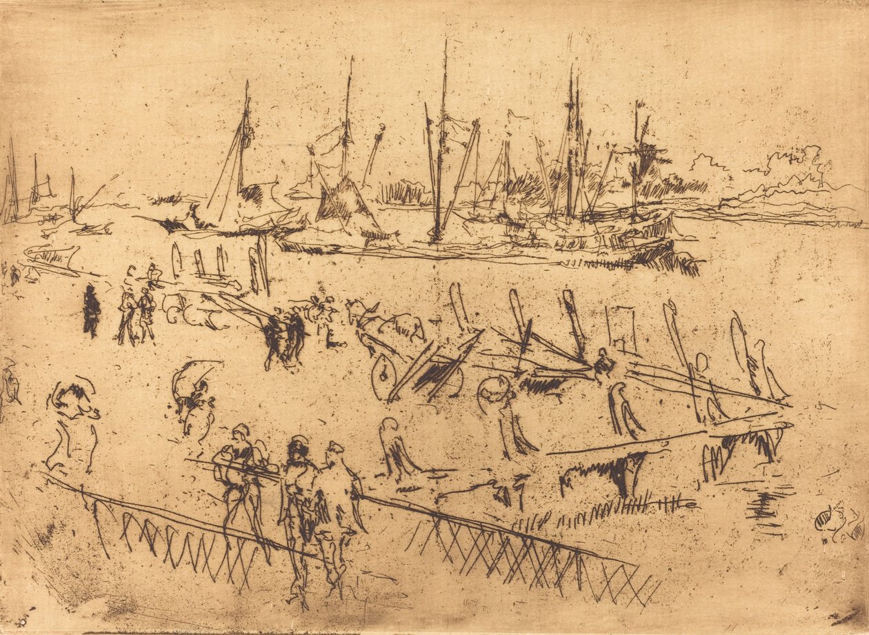 Lille Dordrecht, 1884. av James Abbott McNeill Whistler