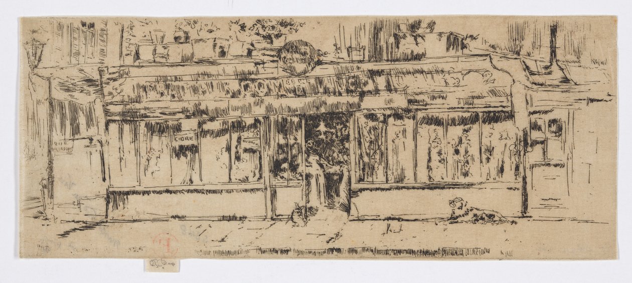Vinhandler, Paris, ca. 1892–93 (etsing; blekk på papir) av James Abbott McNeill Whistler