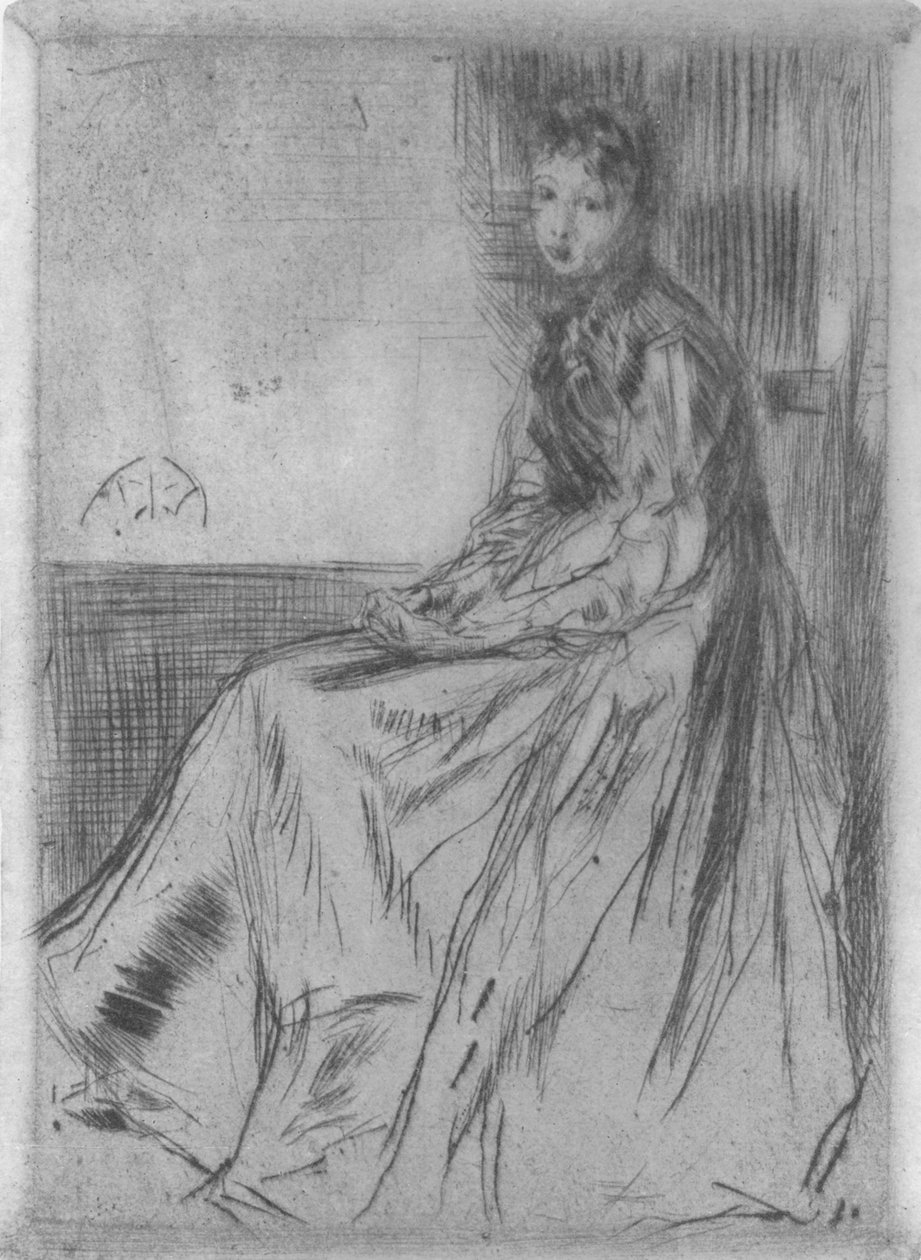 Maude, sittende, 1873, 1904 av James Abbott McNeill Whistler