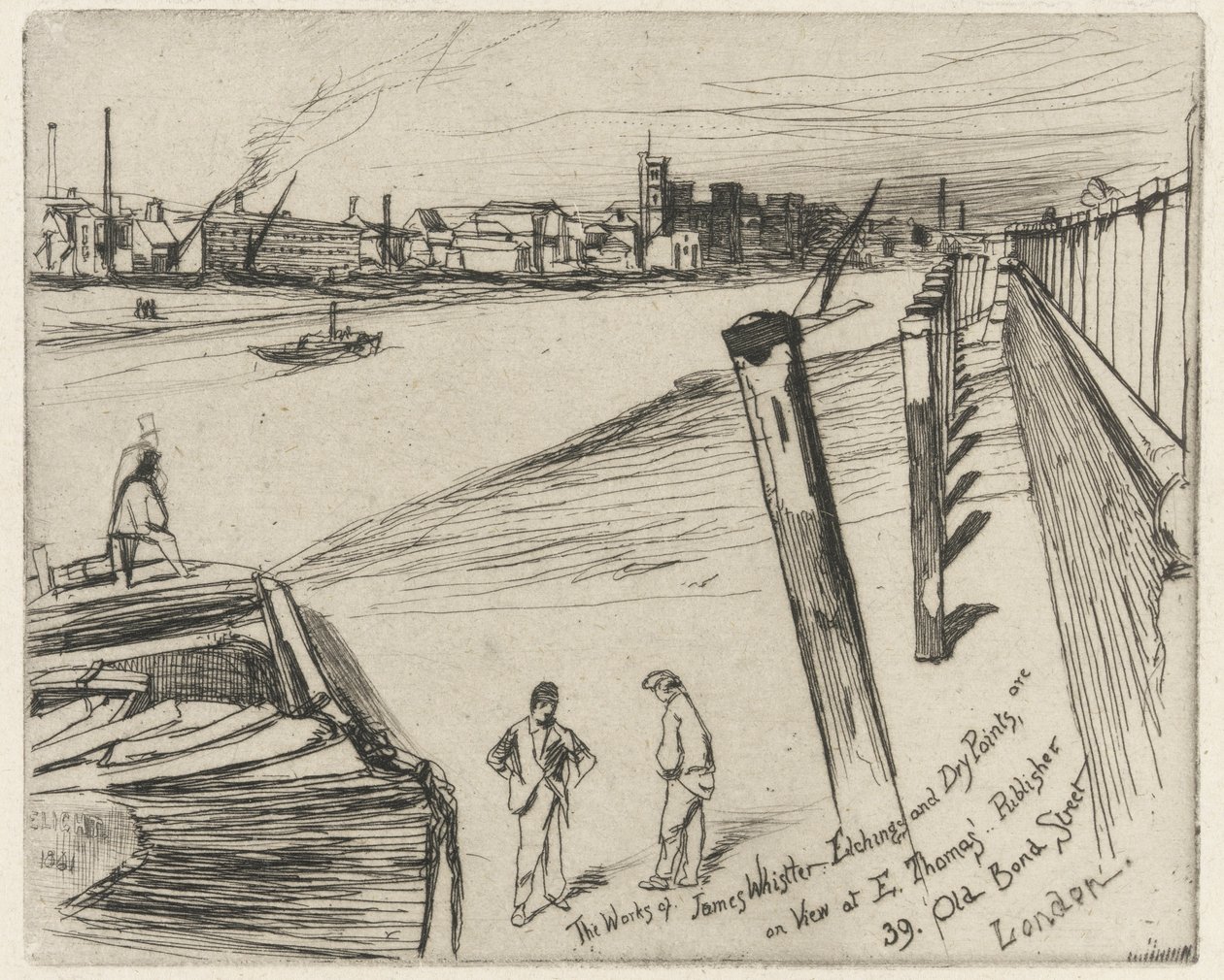 Millbank, 1861 (radering på papir) av James Abbott McNeill Whistler