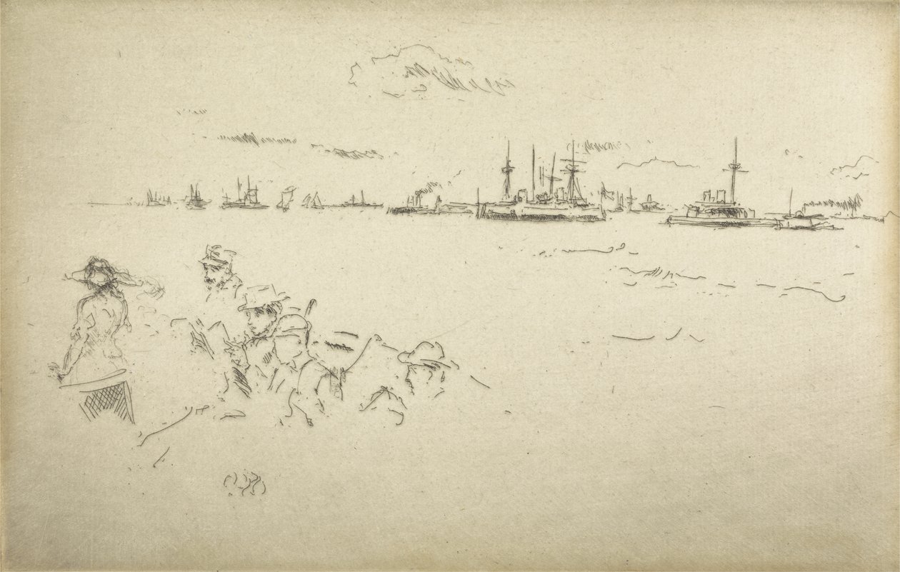 Monitorer, fra et sett med tolv etsninger med tittelen The Naval Review, 1887 av James Abbott McNeill Whistler