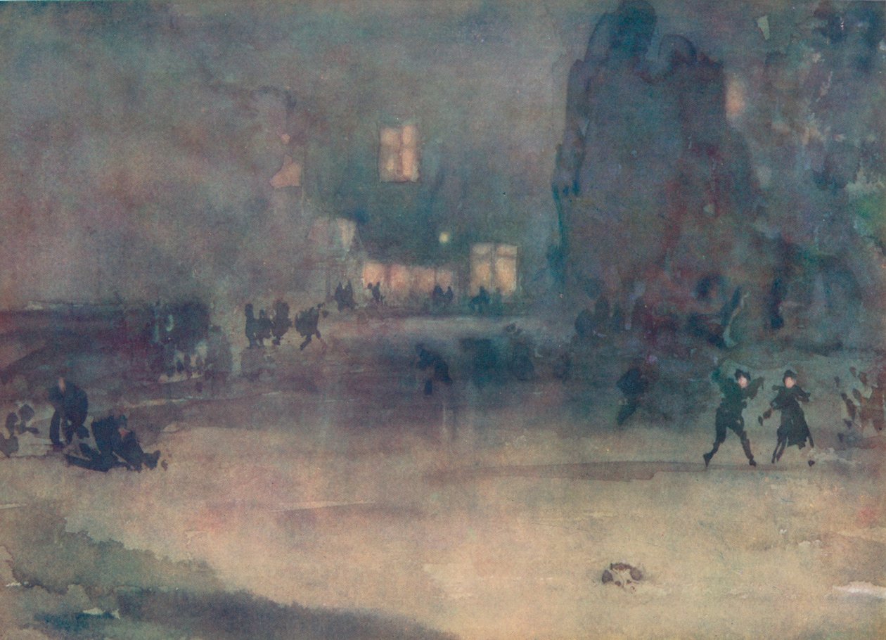 Nocturne - Amsterdam i snø, 1882, 1904 av James Abbott McNeill Whistler