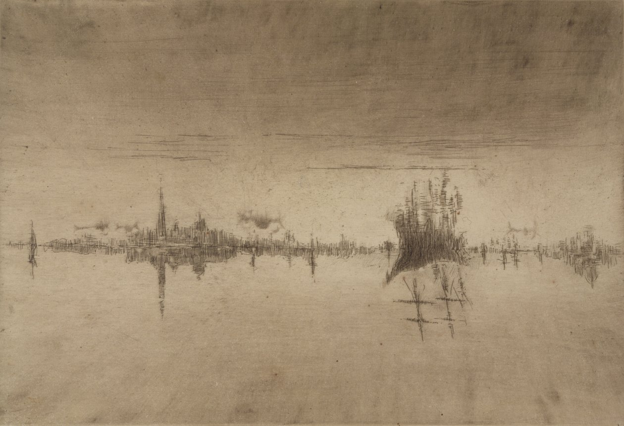 Nocturne, 1879-80 (etsing og tørrnål) av James Abbott McNeill Whistler