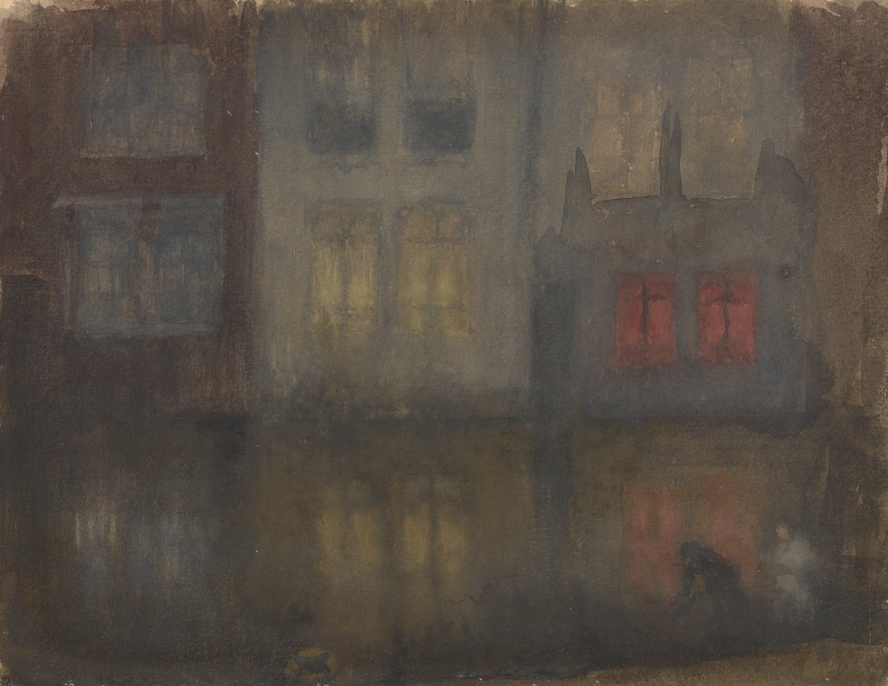 Nocturne: Black and RedBack Canal, Holland, 1882. av James Abbott McNeill Whistler