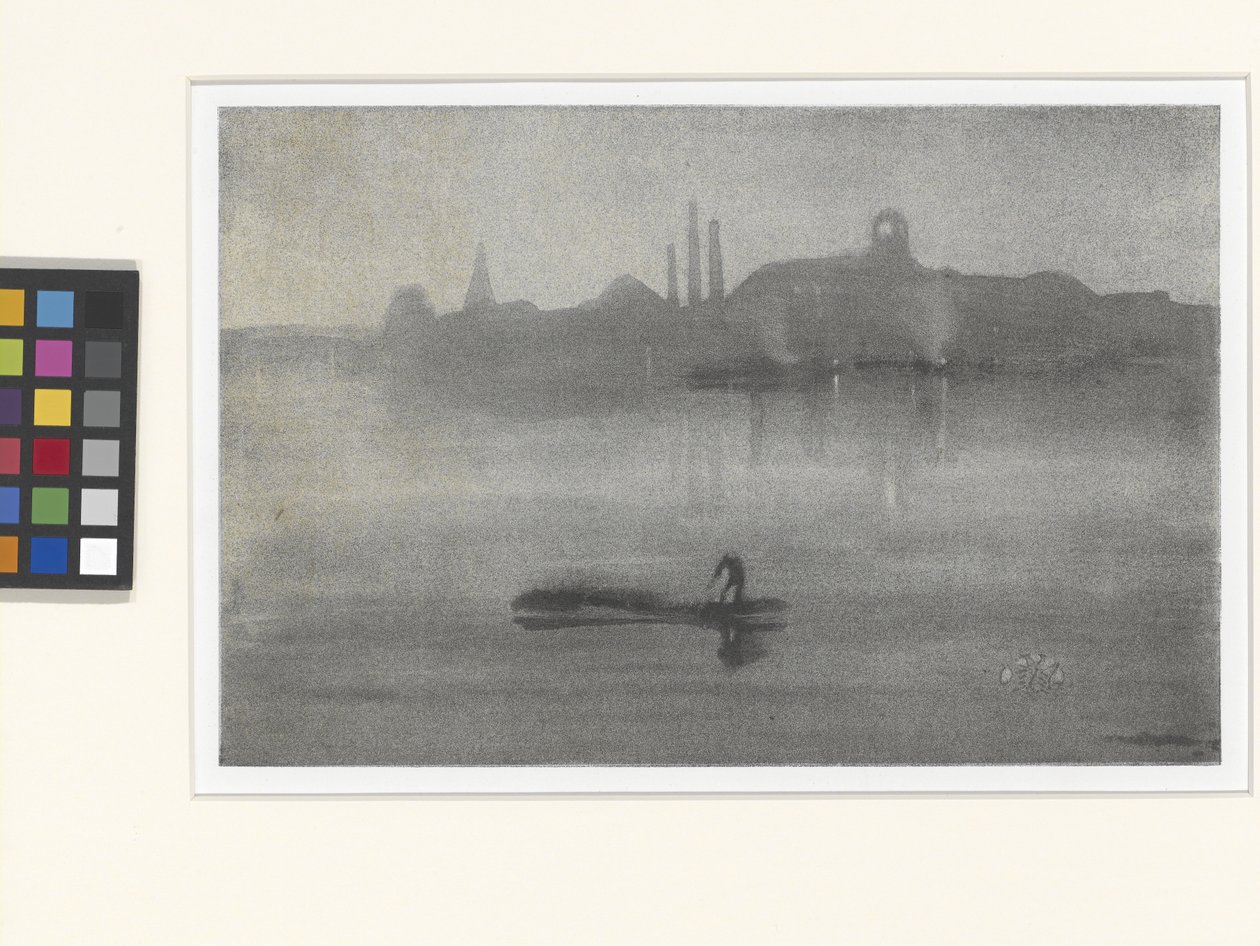 Nocturne: The Thames At Battersea (lithotint) av James Abbott McNeill Whistler