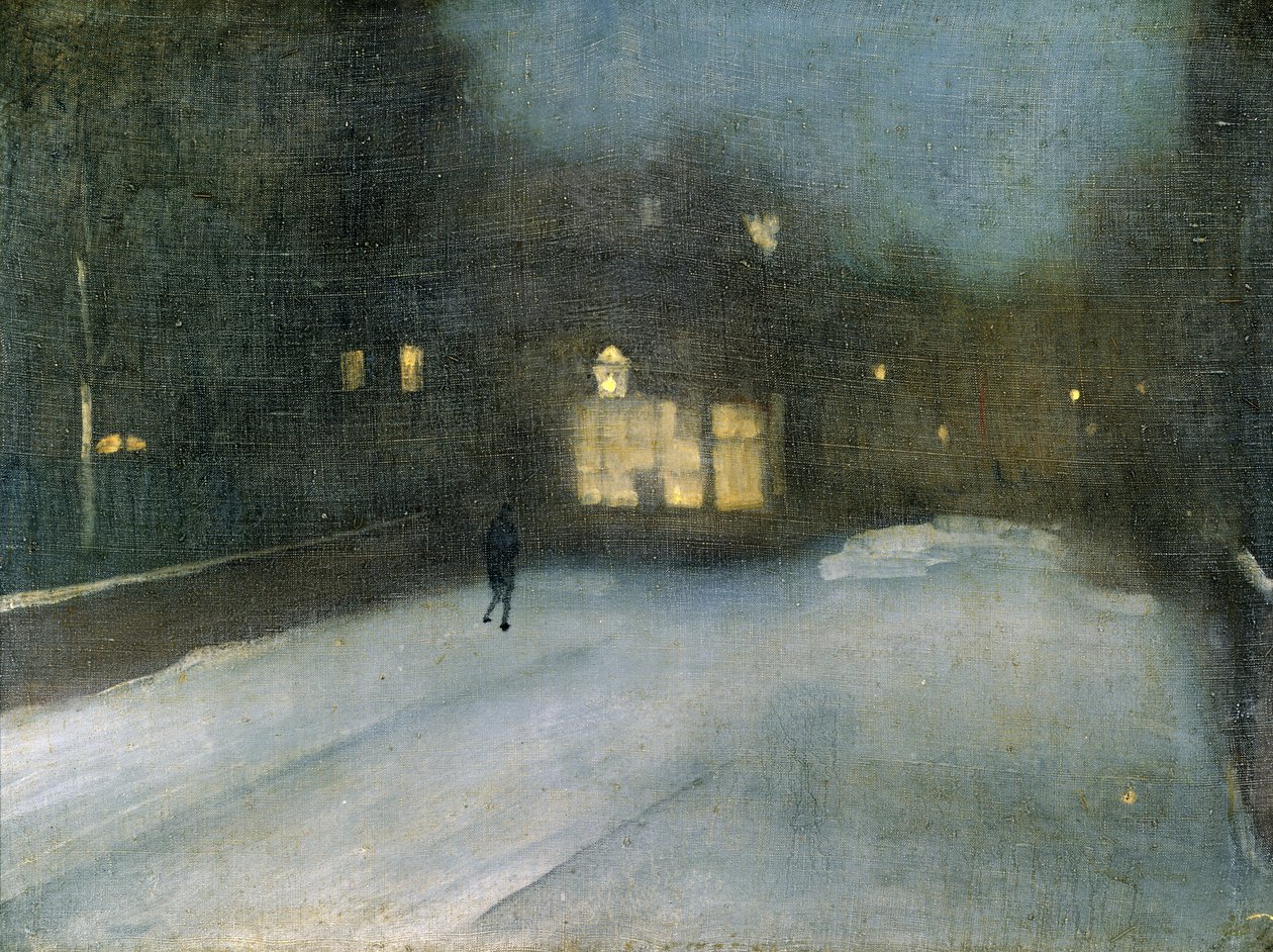Nocturne in Grey and Gold: Chelsea Snow, 1876 av James Abbott McNeill Whistler
