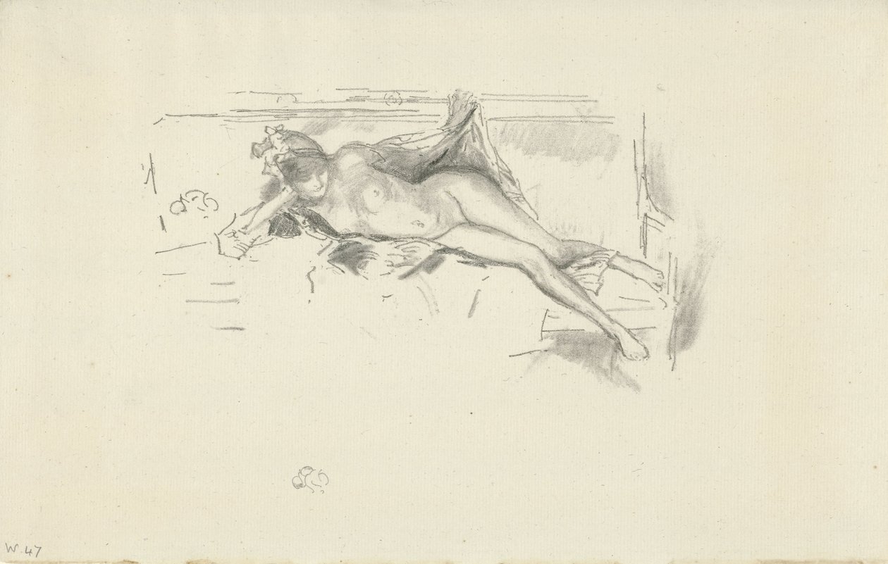 Liggende nakenmodell av James Abbott McNeill Whistler