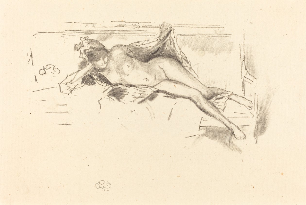 Nakenmodell, liggende, 1893. av James Abbott McNeill Whistler