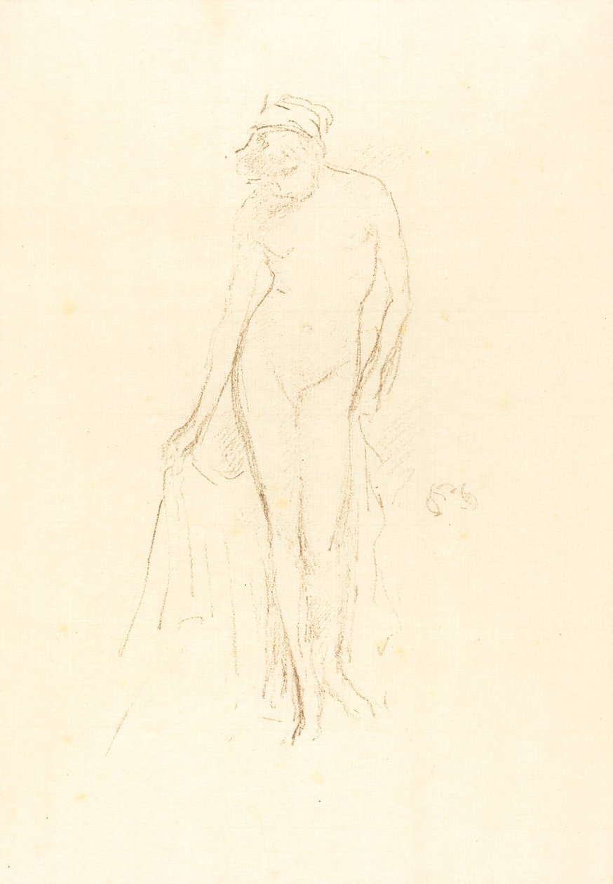 Nakenmodell, stående, ca. 1891. av James Abbott McNeill Whistler