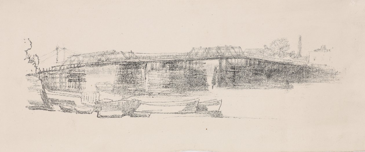 Old Battersea Bridge, nr. 2, 1878-1879. av James Abbott McNeill Whistler