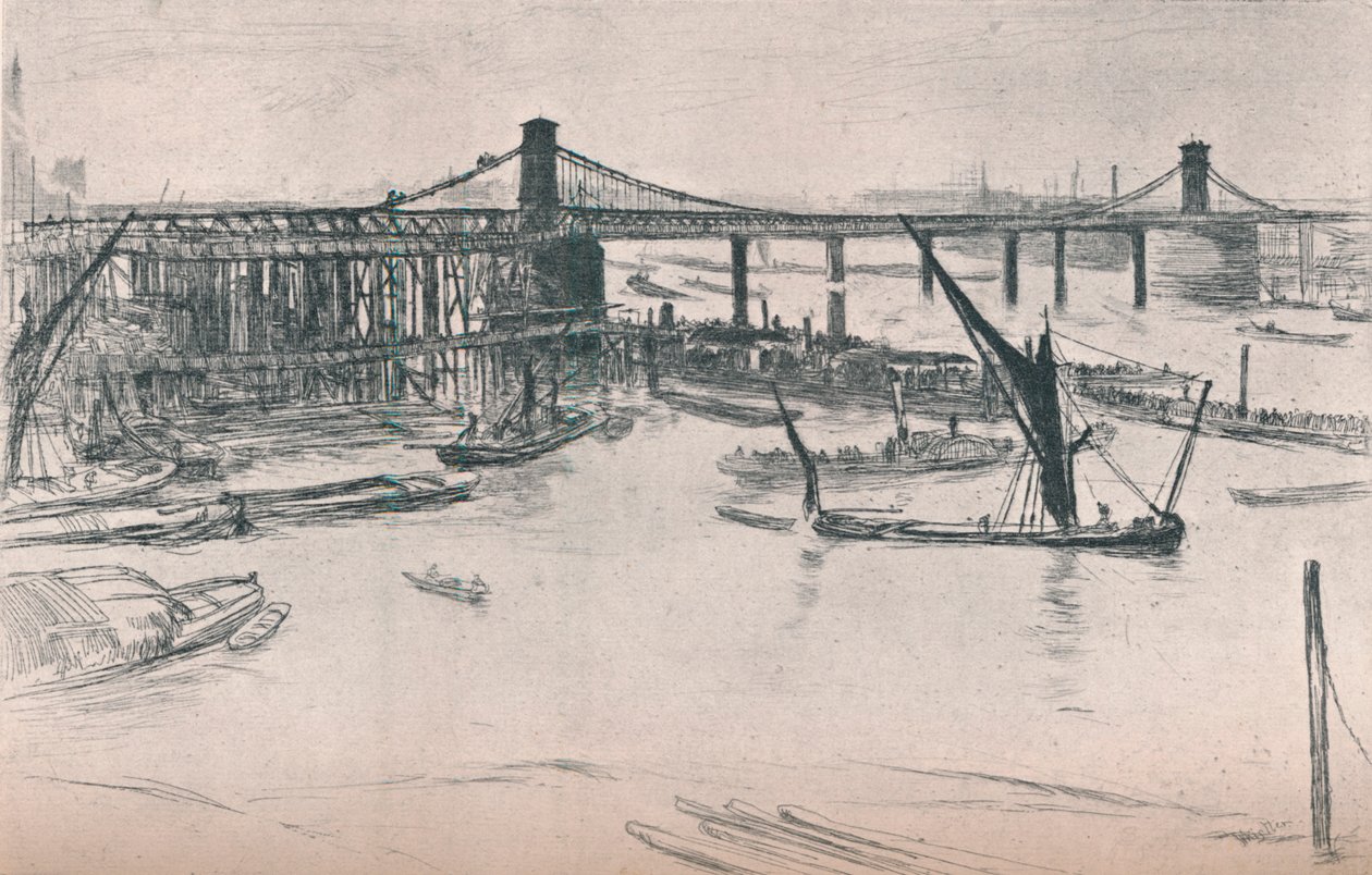 Old Hungerford Bridge, 1861, 1903 av James Abbott McNeill Whistler