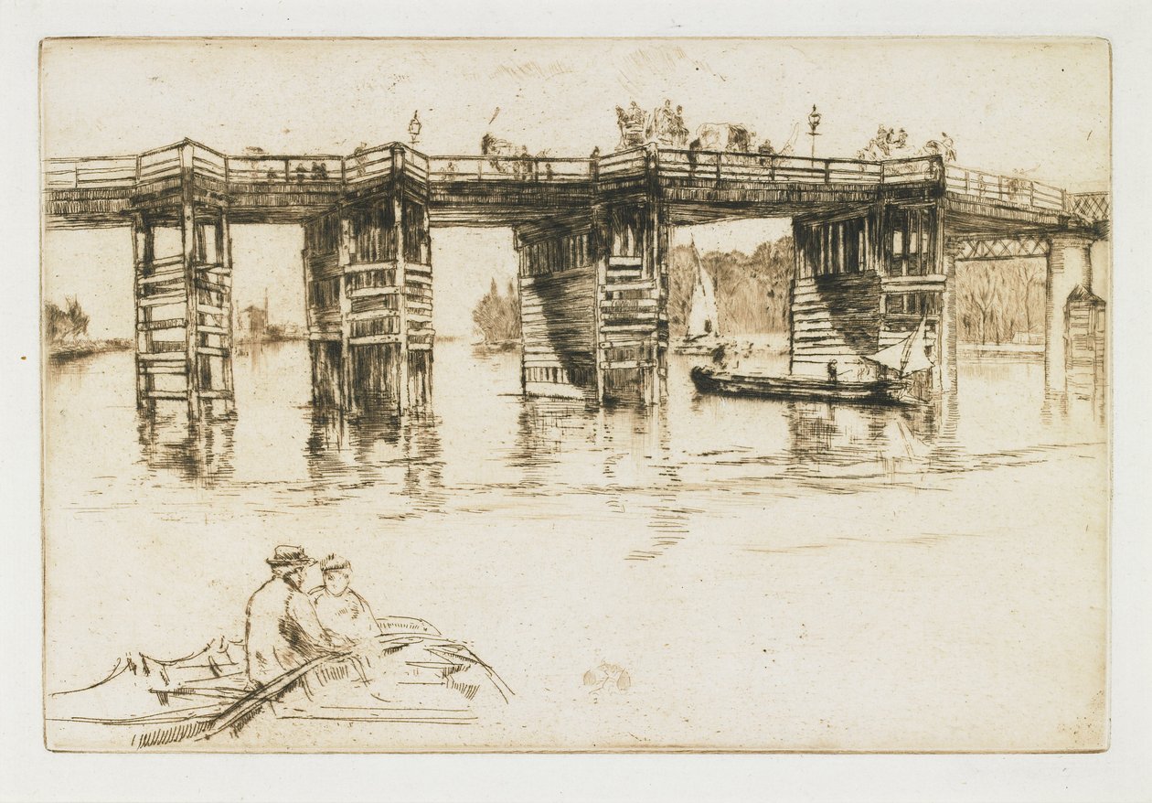 Den gamle Putney Bridge av James Abbott McNeill Whistler