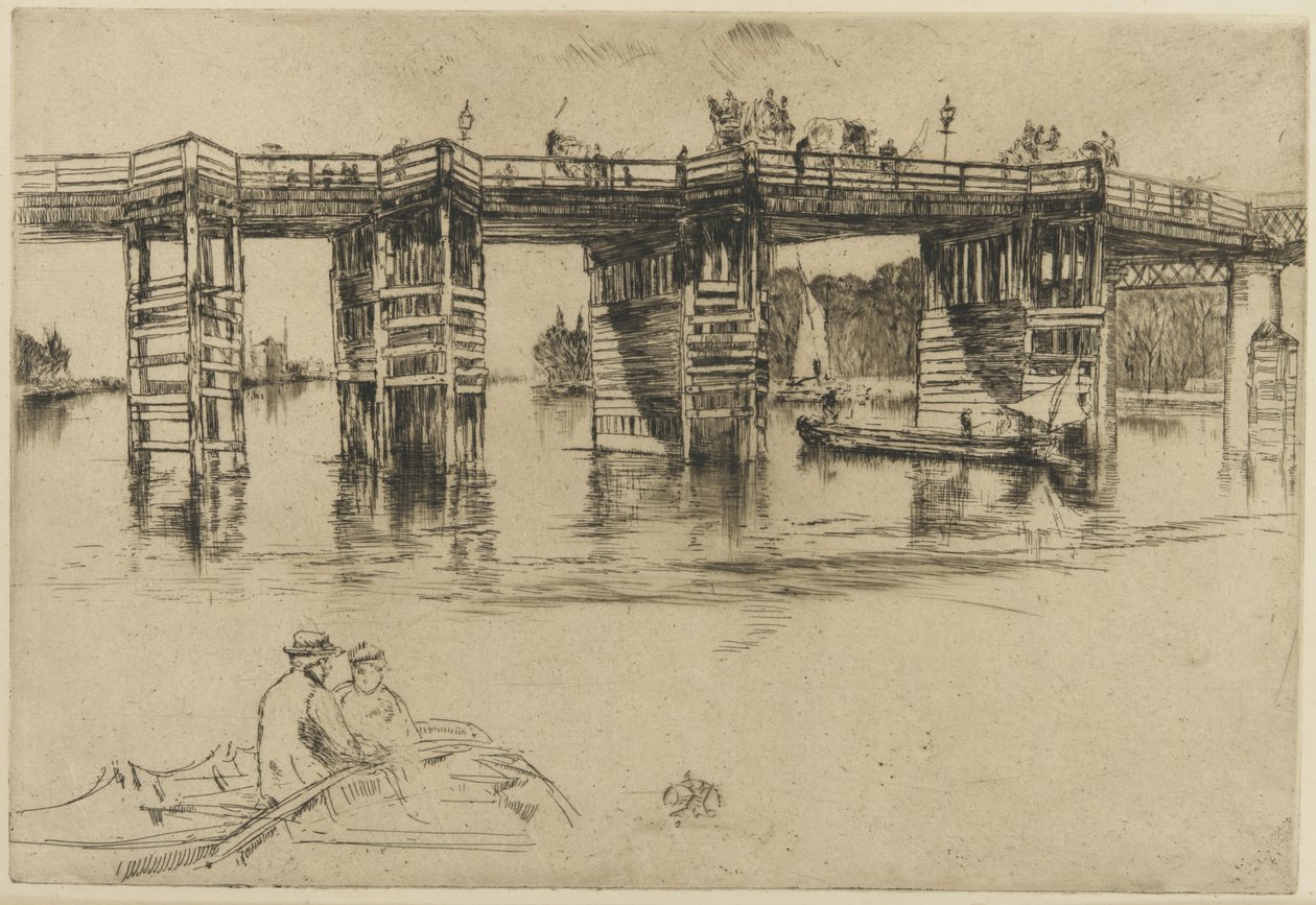 Gamle Putney Bridge av James Abbott McNeill Whistler