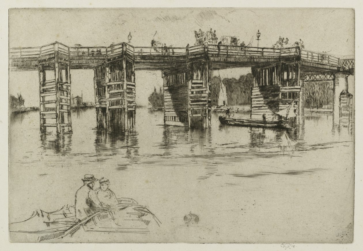 Gamle Putney Bridge av James Abbott McNeill Whistler